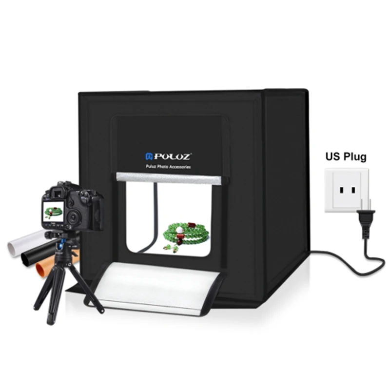 ABHU-PULUZ 40*40 см 16 дюймов светильник для фотостудии коробка мини фотостудия фотография Софтбокс светодиодное освещение для фото студийной съемки палатка
