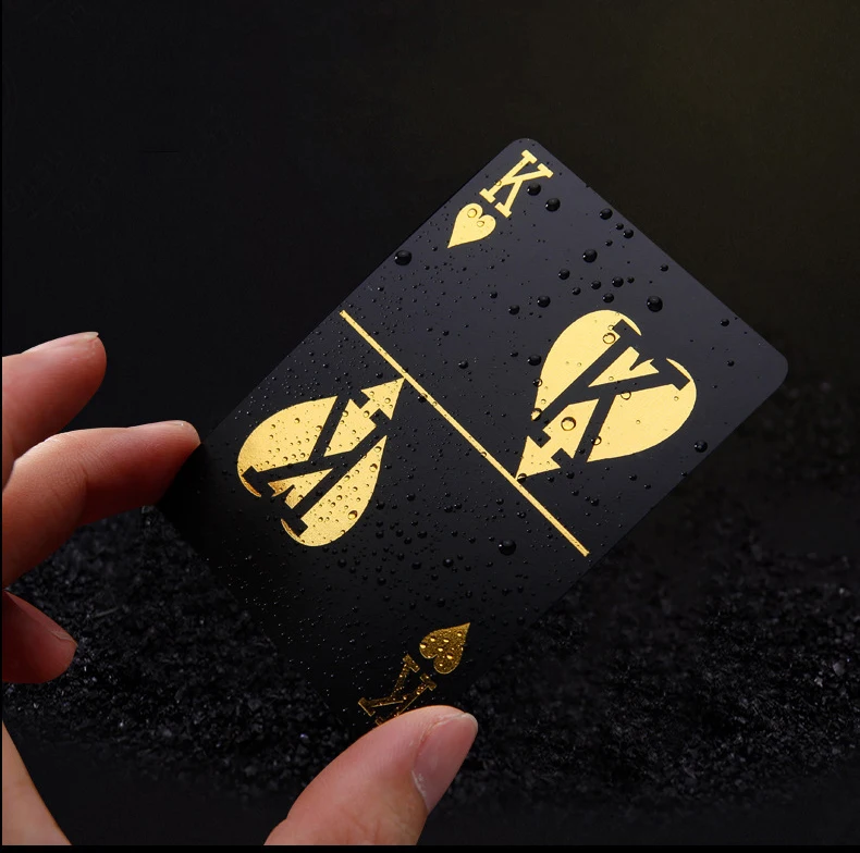 15% Золотая фольга пластиковый покер игральные карты Подарочная коллекция черные покерные карты играть трюк подарок 3 цвета