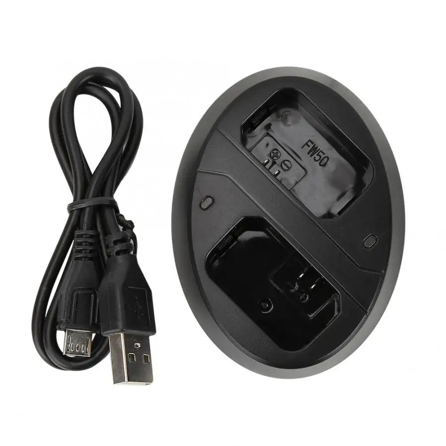 

New Portable Mini Camera USB Double Battery Charger with Charging Indicator Light For Sony Alpha A6300 A6500 A6000 A7r A7