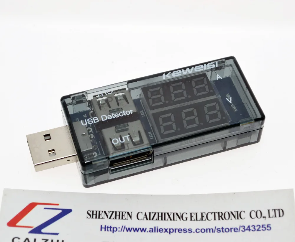 Free Shipping USB Current Voltage Tester USB Voltage Ammeter USB Detector Double Row Shows New