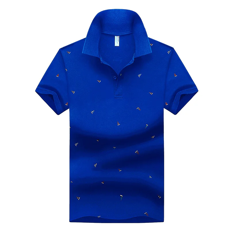 Для Мужчин's Топы корректирующие Лето повседневное мужские рубашки-поло хлопок печатных рубашки для мальчиков мужчин s мужские Поло рубашка короткий рукав - Цвет: LP15 Sky Blue