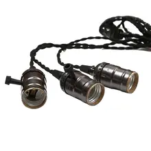 E26 Плетеный Твист Регулируемый фотоэлектрический Винтаж лампа болт крепления 3 лампы подвесной светильник держатель свет розетка кнопочный переключатель