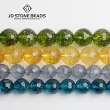 Граненые синие кварцевые бусины Popocn Кристалл полуфабрикаты ручной работы браслет бусины аксессуары зеленый кварц аметист