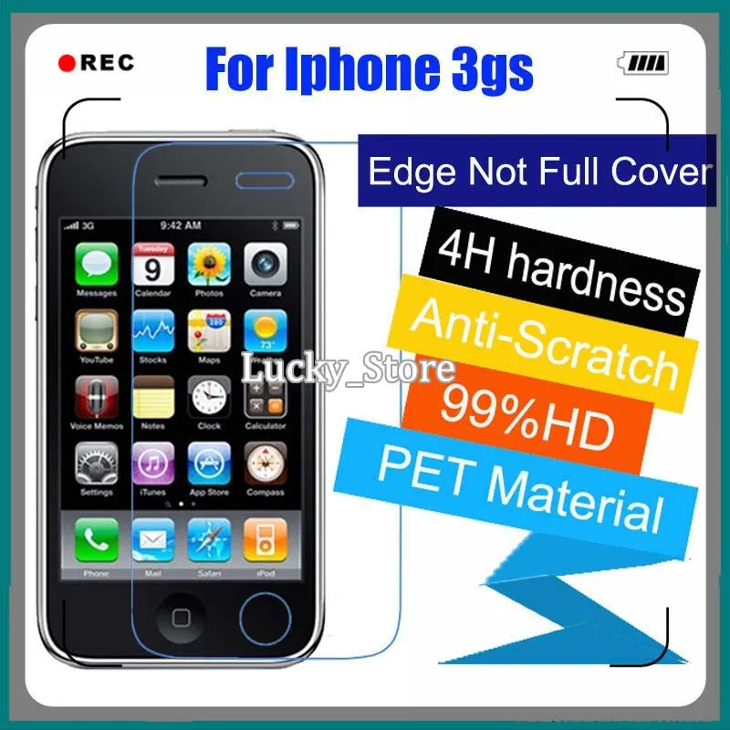 10pcs/lot Matte High Clear Glossy Screen Protector Film For Iphone 3GS