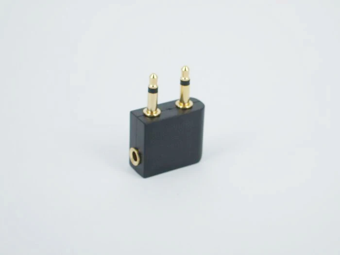 Gold plated 3 5mm Jack 2 Male Dual Mono To 1 Stereo Female F Headphone Audio Adapter Airplane Travel On Plane Airline Converter