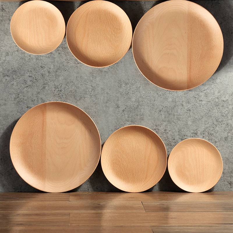 

1PCS Rubber wood snack dish Japanese wooden dish wooden snacks fruit plate solid wood dishes hotel tableware wholesale