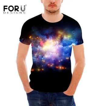 

FORUDESIGNS 2018 Fashion Men Short T Shirt 3D Galaxy Space Print Leisure Tee Shirt for Male Summer Short Sleeve Comfort Man Tees