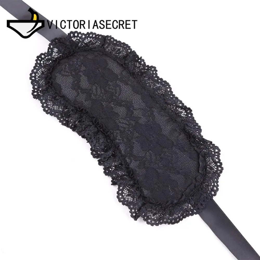 Halloween Bdsm Bondage Handcuffs Lace Mask Adult Sex Toy Black Lace Eye Bundled Bondages Alternative Sex Shop Exotic Accessories