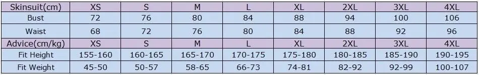 tri suit size