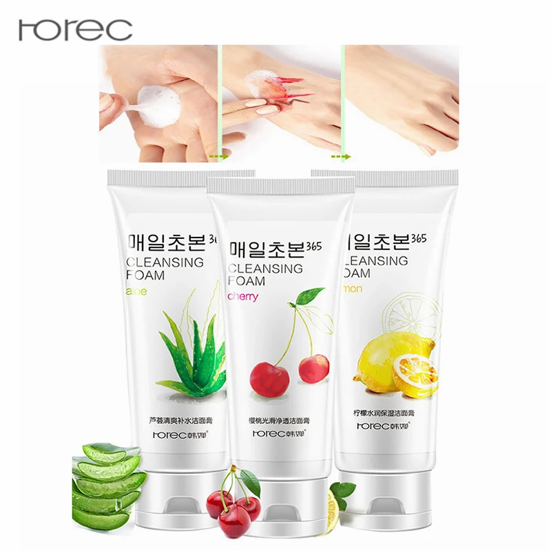 

1PCS Aloe Cherry Lemon Cleansing Foam 120ml Cleanser Face Care Deep Cleansing Skin Care Oil Control Moisturizing Facial Cleanser