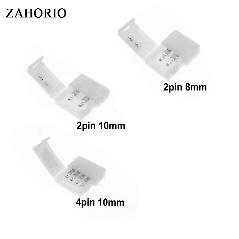 

RGB LED Strip Connector 2pin 8mm 4pin 10mm Free Welding Quick Splitter Right Angle Corner Connector For RGB LED Strip light