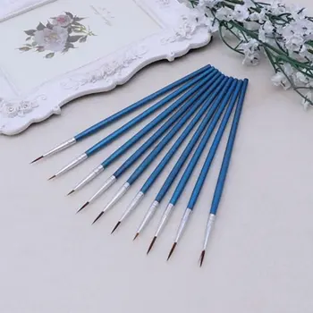 

10Pcs Same Nylon Hair Artist Paint Tool Watercolor Fine Head Point Tip Brushes Set - Geshiglobal