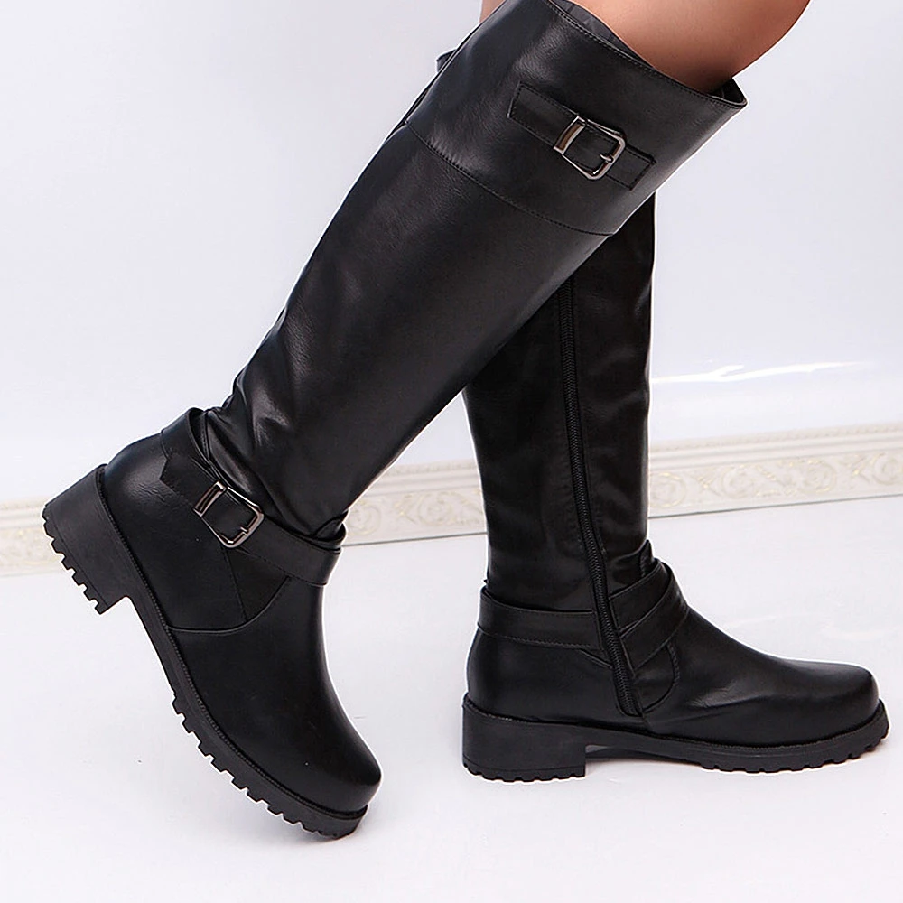 

Women Shoes Knee High Boots Big Size High Quality Leather Brand Women Shoes Women Winter Boots