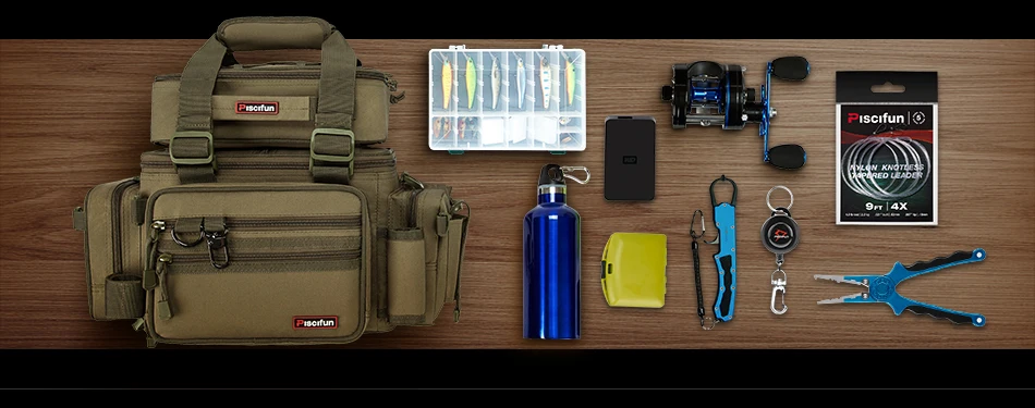 Bolsa de Pesca Caixa de Armazenamento Esportes ao ar Piscifun Multifuncional Grande Bolsa Portátil Livre Caminhadas Acampamento 10 High Quality Esporte e Lazer