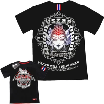 

VSZAP Fitness Short Sleeve Fighting Fighting T-Shirt MMA Sports Men Sanda Buddhism Broadcasting UFC Training Muay Thai T-shirts