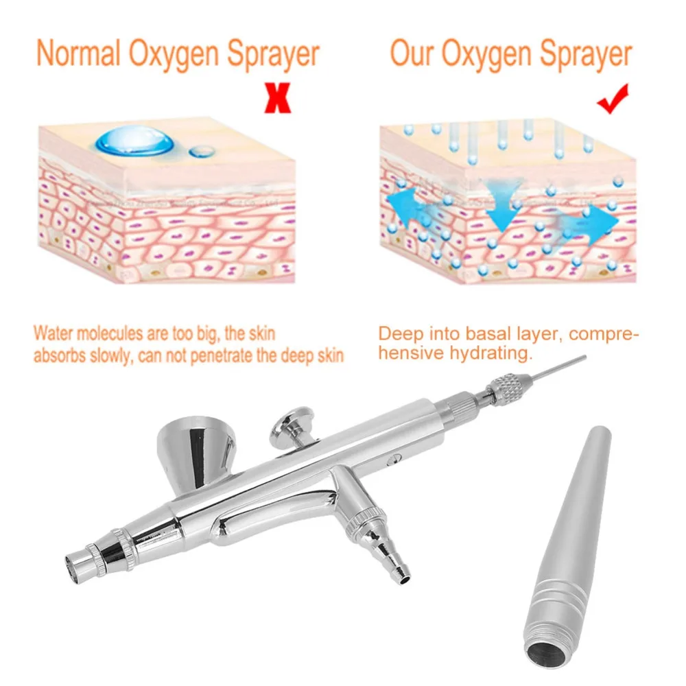 Мини-машина для инъекции кислорода в воду с аэрографом для лица, антиwinkle, для чистки кожи, тату роспись по телу, набор инструментов