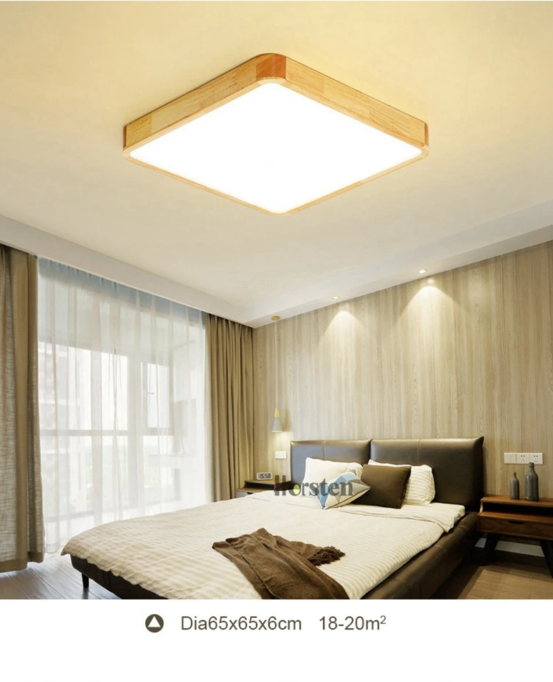 Nordic Simple Modern OAK Wood Ceiling Lamp Ultra thin Japanese LED Ceiling Lights For Bedroom Living Room Kitchen Study Balcony (11)