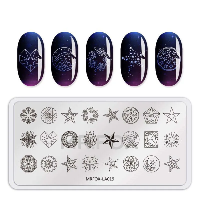 

Square Nail Art Stamp Template Stars Flower Vine Rose Leaves Floral Image Pattern Printing Plate for Manicure Stencil 12.5*6.5cm