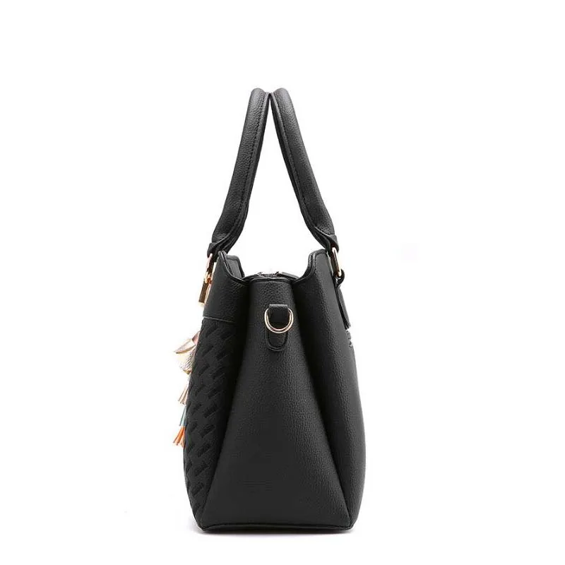 Женская сумка-Большая вместительная сумка-Повседневная Сумка-тоут-модная женская сумка-мессенджер-сумки через плечо-мягкая кожа-простая-Женская-черная-дикая