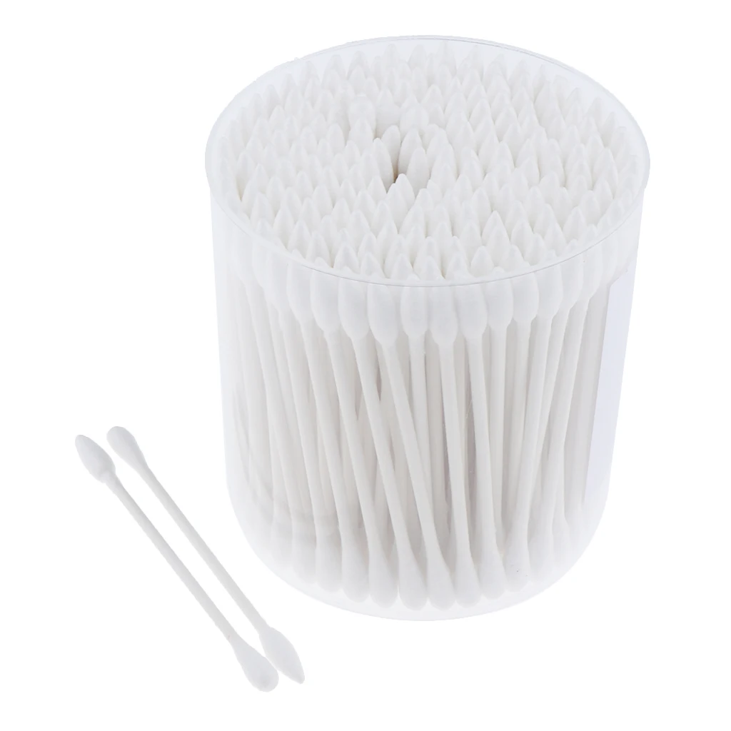 200 Pieces Tight Double Head Buds Makeup Remover Cotton Swab Ear Cleaning Tools Wooden Handle Double cotton heads