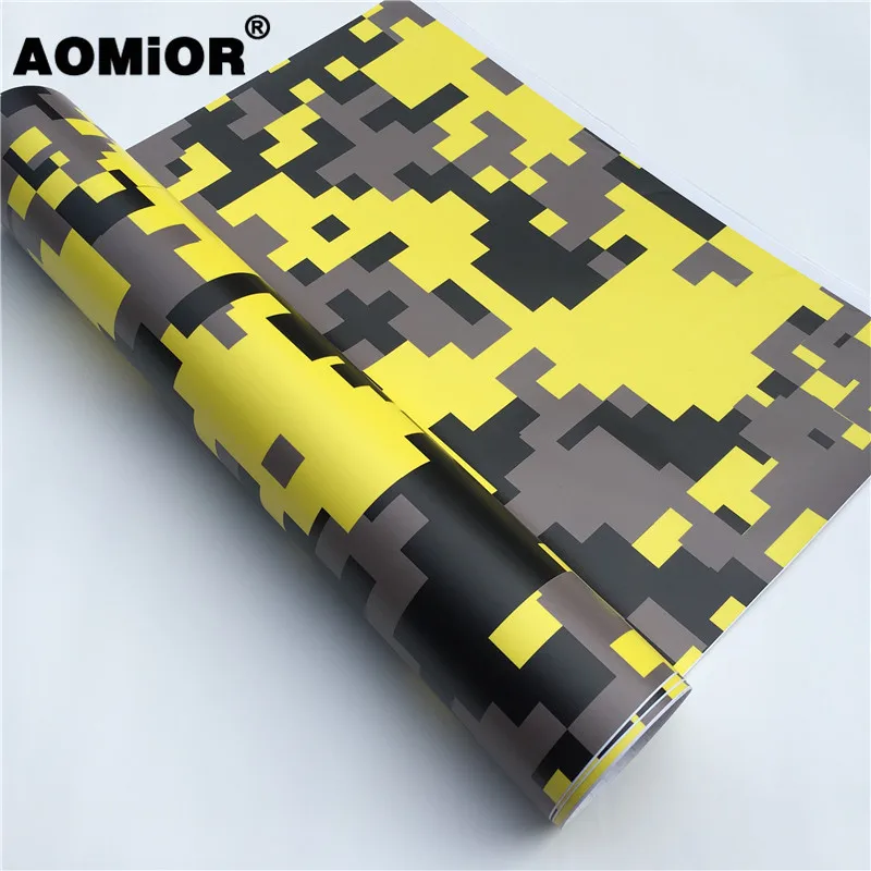 Yellow Digital Camo Vinyl Wrap Film (7)