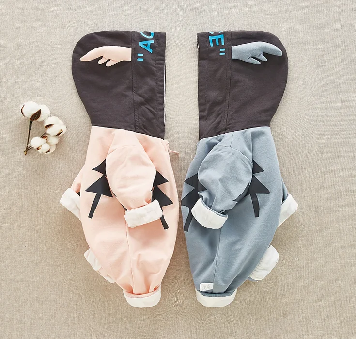 

Winter Baby Rompers Cute Cartoon Girls Boys Long Sleeves Hooded Romper Newborn Crawling Jumpsuit Soft Warm Infant Clothing Z760