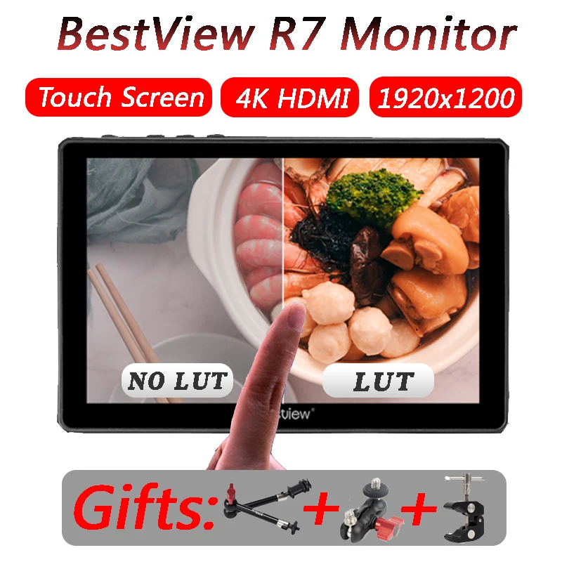 

Bestview R7 Video Camera DSLR Monitor 7 inch for Canon Nikon Sony Panasonic 4K HDMI 1920x1200 Monitor LCD Full Touch Screen