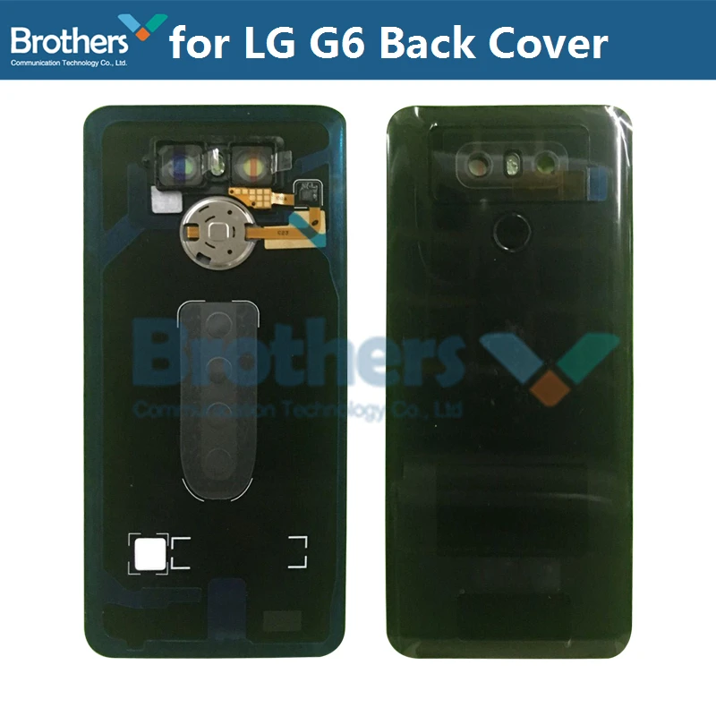 Back Cover for LG G6 Battery Housing with Fingerprint Flex Cable + Camera Lens Circle for LG G6 H870 Battery Door Replacement  (12)