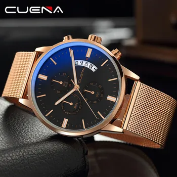 

CUENA Fashion Brand Luxury Men Watches Quartz Business Stainless Steel Dial Casual Bracele Mens Clock Wrist Watches orologio