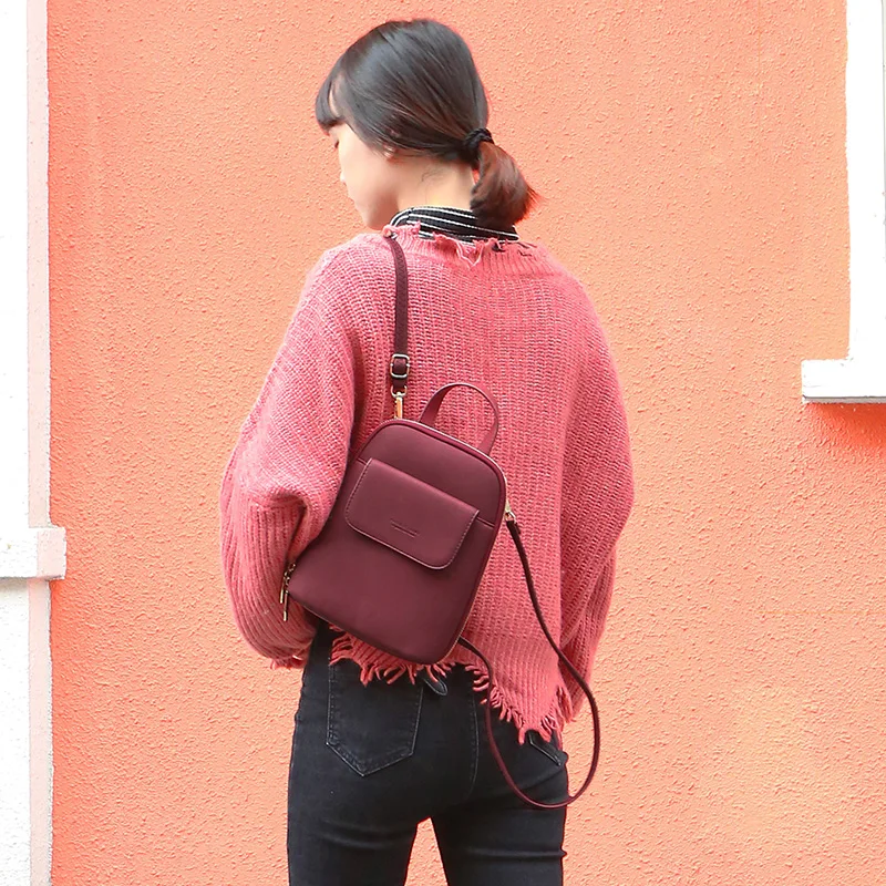 WEICHEN Multi-función de la Mochila de Mujeres de moda pequeña Mochila mujer de cuero de las señoras bolso de chica, bolso Mini Mochila monedero