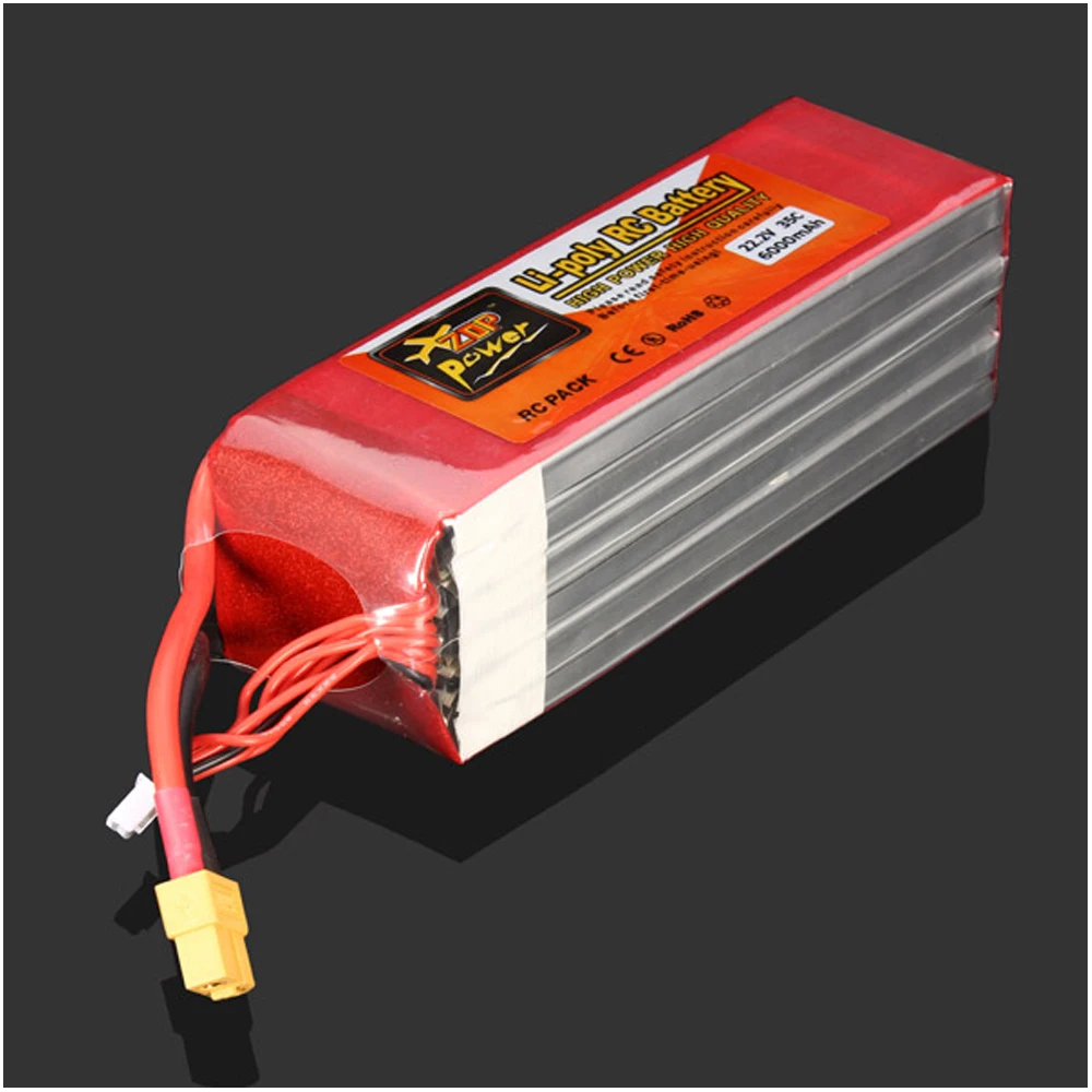 

1pcs ZOP Power LiPo Battery 22.2V 6000MAH 35C XT60 Plug For RC Quadcopter Drone Helicopter Car Airplane