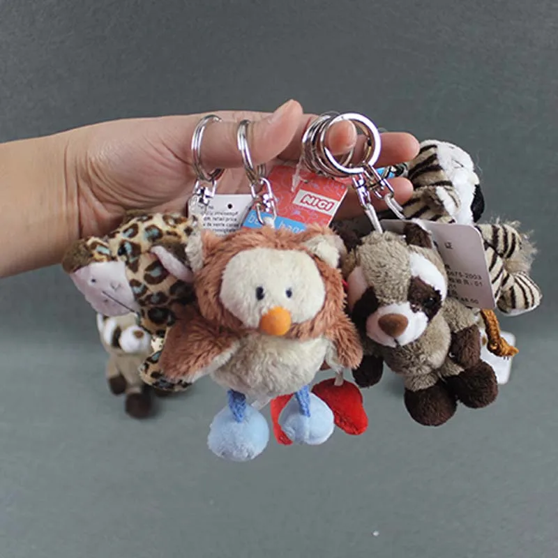 10pcs/lot Mixed Styles NICI Plush Toy Doll NICI Pendant Plush Keychain