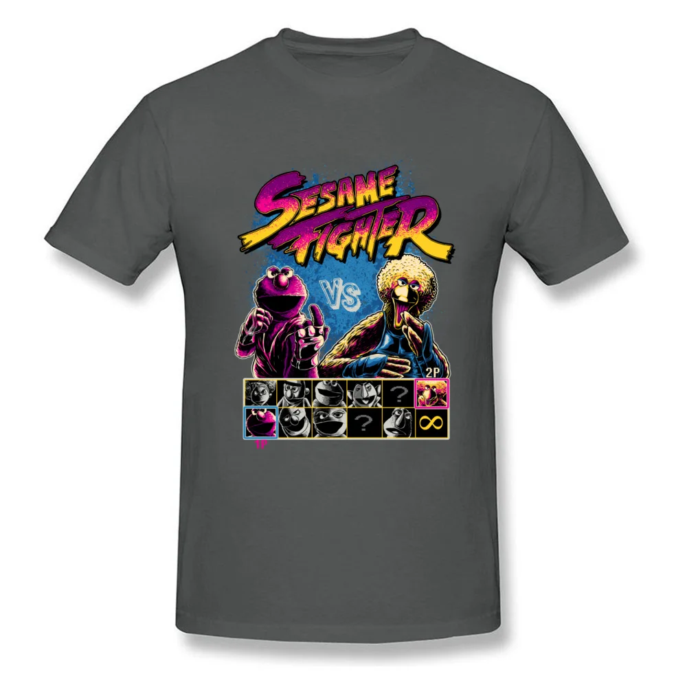 Sesame Fighter O Neck T-shirts Summer Tops Shirts Short Sleeve Retro Cotton Fabric Casual Tee-Shirts Design Boy Sesame Fighter carbon