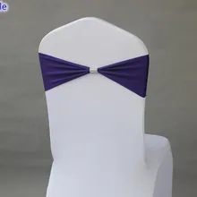 Фиолетовая цветная Подвязка из спандекса для стула ленты для свадебных стульев с блестящей пряжкой на ремне в середине лайкры стрейч свадебное кресло створки
