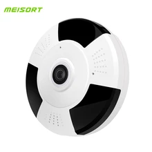 Meisort 1080P HD Wifi IP Camera 360 Degree Wireless Fisheye Panorama Camera IR Night Vision Home Security Surveillance Camera