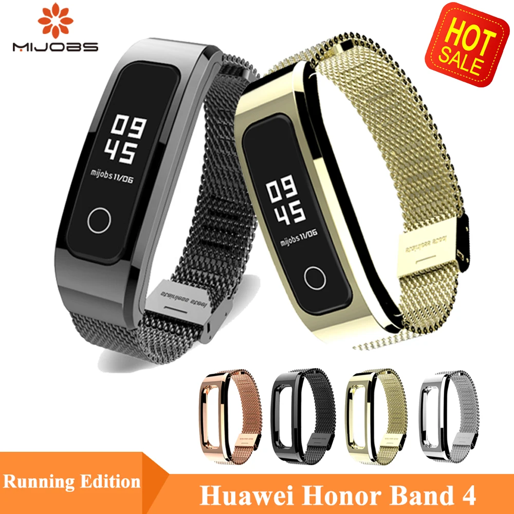Mijobs Milanese Metal Strap for Huawei Honor Band 4 Running Strap Smart Watch Wristband Wrist Bracelet for Honor Band 4 Running Mijobs Milanese Metal Strap for Huawei Honor Band 4 Running Strap Smart Watch Wristband Wrist Bracelet for Honor Band 4 Running