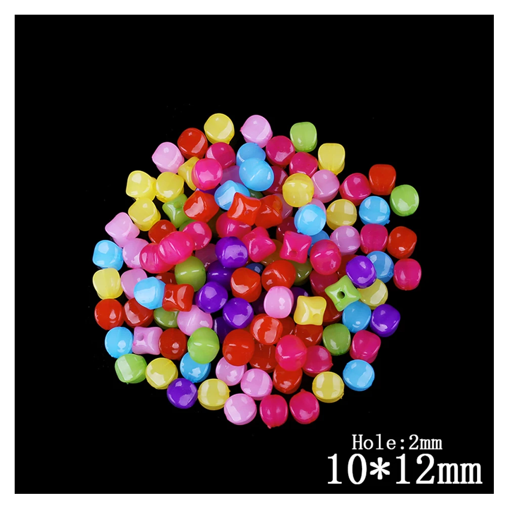 Multi Color Acrylic Straight Hole Beads 90pcs/Lot Wholesale Clear Jelly