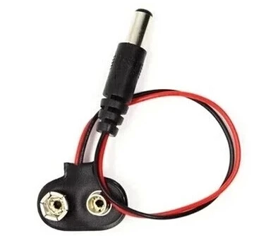 Экспериментальный 9V оснастки кабель питания с DC головкой Зажим мужской линии