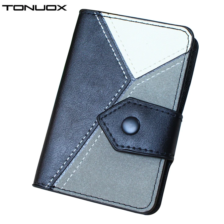 

Women Cards Holder Patchwork Pattern 20 Cards Hasp Buckle Business Credit Bank Card Holders Bags Good Quality Lady Hasp Purse