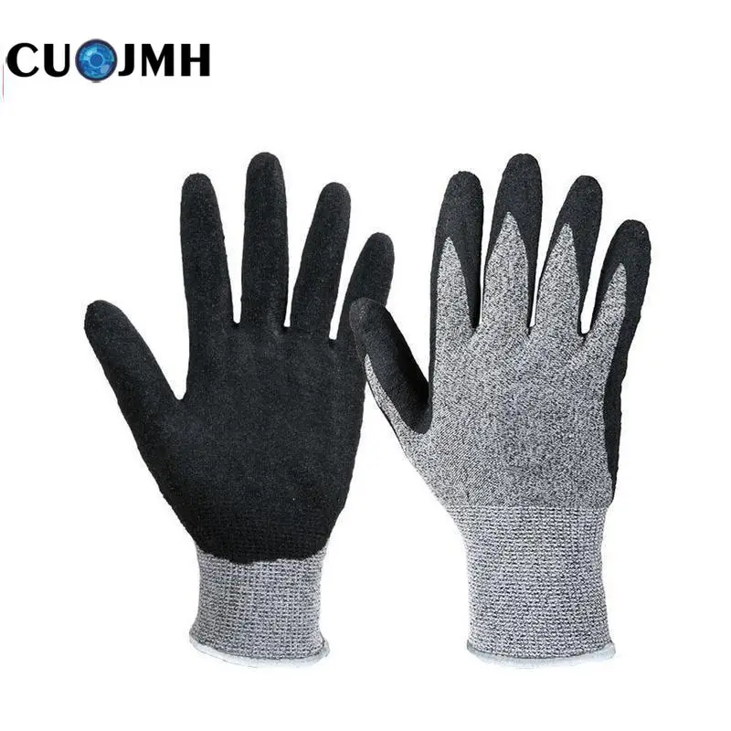 

1 Pair Kevlar Glove Dark Gray Comfortable Safety Work Gloves Sandy Nitrile Foam Hand Protection General Purpose Gloves