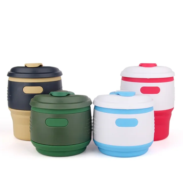 Collapsible Silicone Coffee Cup Travel Mug Portable Mugs Leak Proof