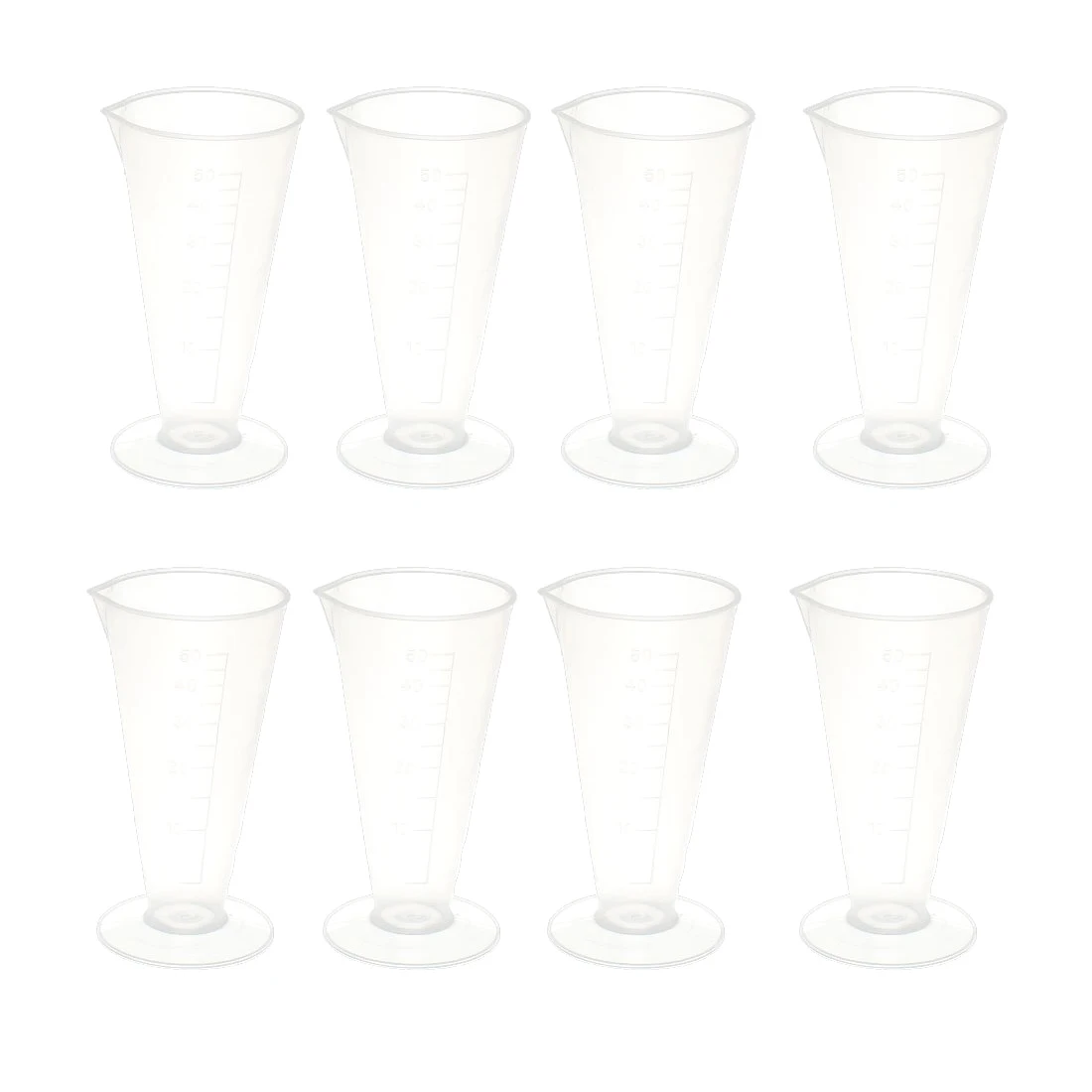 

Plastic Conical Beaker Lab Graduated Measure Test Cylinder 50mL 8 Pcs