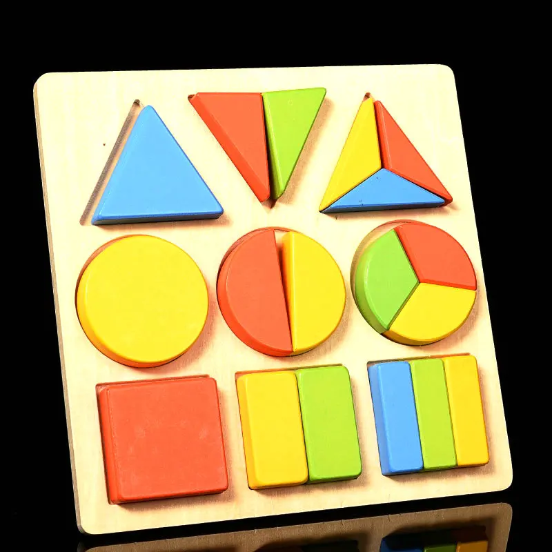 Детская деревянная обучающая игрушка Монтессори, детская головоломка для раннего образования, Детская Классическая головоломка геометрической формы