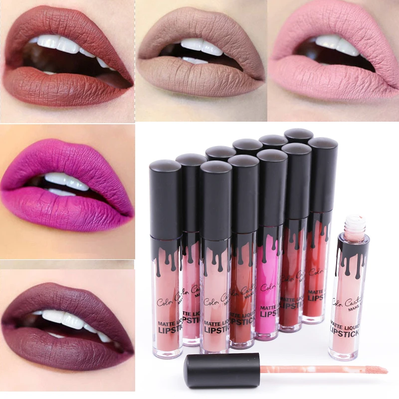 HOT 2016 High Quality 1 pcs Brand KOD Matte Lipstick Moisturizer Waterproof  Nude lip stick lipgloss batom#D7