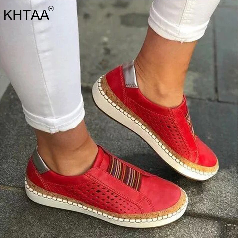 

Hollow Out Women Slip On Flats Loafers Spring Ladies Breathable Casual Vulcanize Shoes Female Fashion Comfort Sneaker Woman