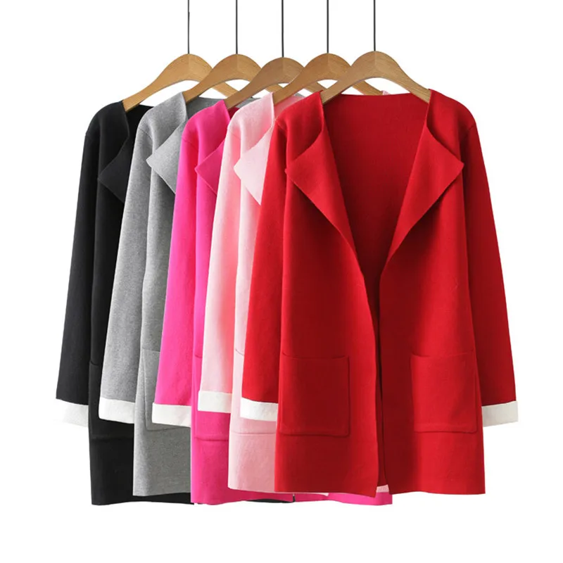 Cardigans Sweater Solid Women Cardigan Summer Female Cardigans Sweater V-neck Long Sweater Jacket Loose Sweater