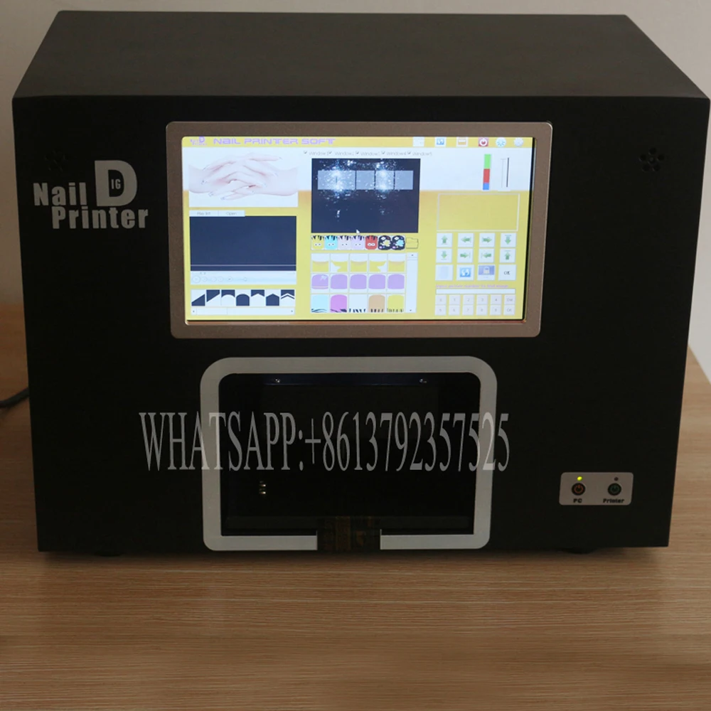  Free shipping computer and touchable screen build inside black color digital nail printer nail prin
