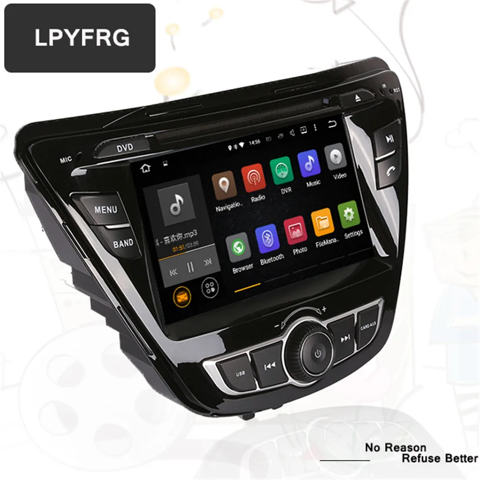 4G+ 64G Android 9,0 автомобильный DVD gps для hyundai Elantra 2013 с 4G wifi HD " экран 4G процессор Восьмиядерный NAVI магнитофон