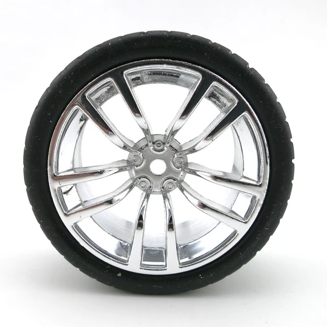 Best Offers 4PCS/Lot 65mm*26mm Aluminum Alloy Wheels DIY Upgrade Part for 1:10 RC Cars Modified Metal Tires Rubber Skin Tyres