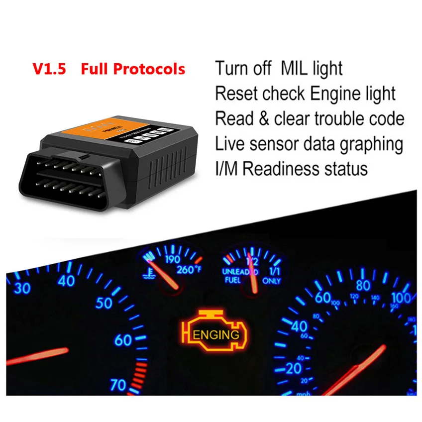 FOXWELL OBD2 WI FI ELM327 V1.5 для iPhone 1 5 V Android инструмент диагностики Wi Fi ODB II|Анализатор